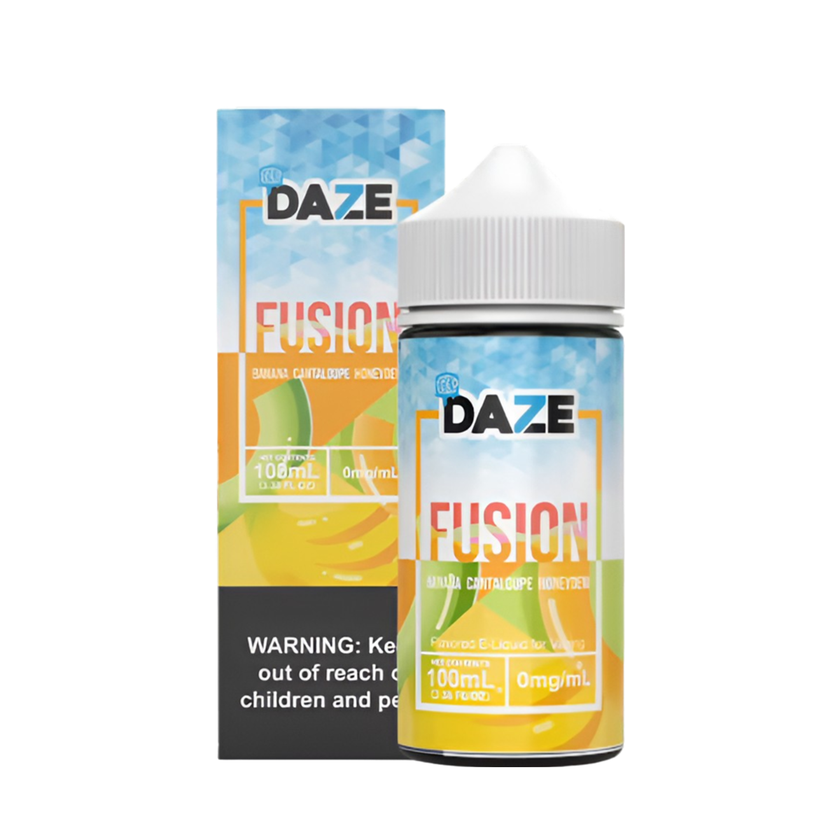 7 Daze Fusion Iced Freebase Vape Juice 0 Mg 100 ML Banana Cantaloupe Honeydew Iced