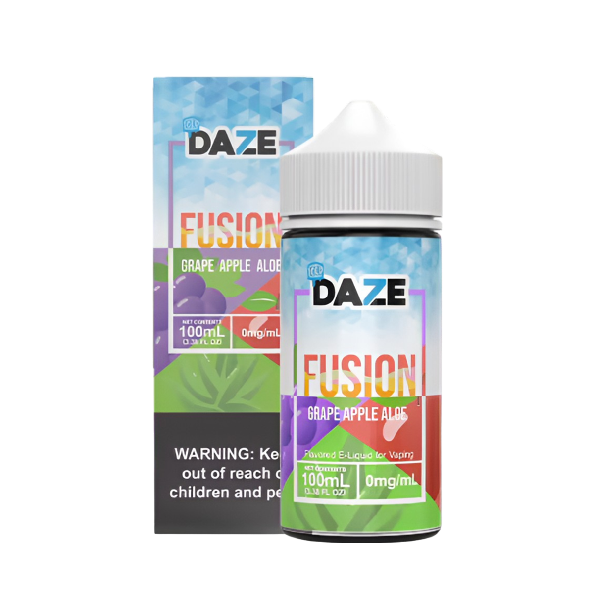 7 Daze Fusion Iced Freebase Vape Juice 0 Mg 100 ML Grape Apple Aloe Iced