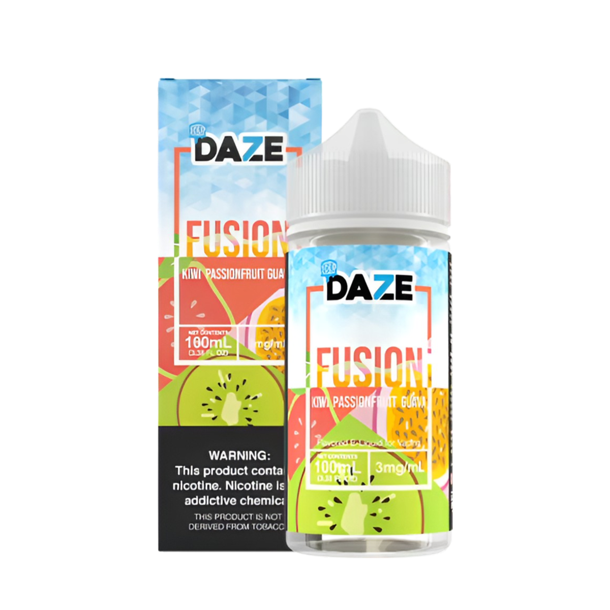 7 Daze Fusion Iced Freebase Vape Juice 0 Mg 100 ML Kiwi Passionfruit Guava Iced