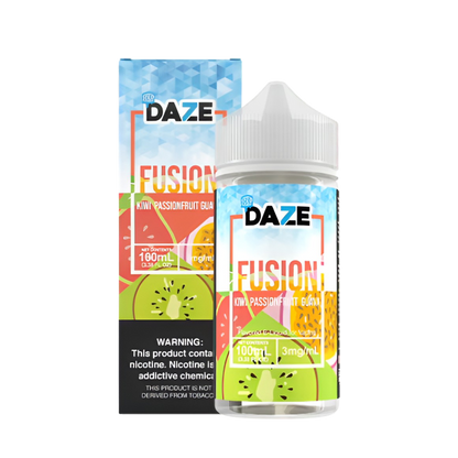 7 Daze Fusion Iced Freebase Vape Juice 0 Mg 100 ML Kiwi Passionfruit Guava Iced