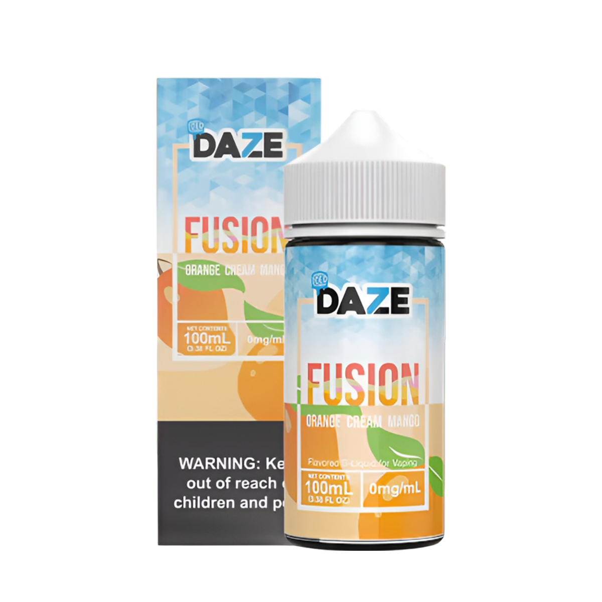7 Daze Fusion Iced Freebase Vape Juice 0 Mg 100 ML Orange Cream Mango Iced