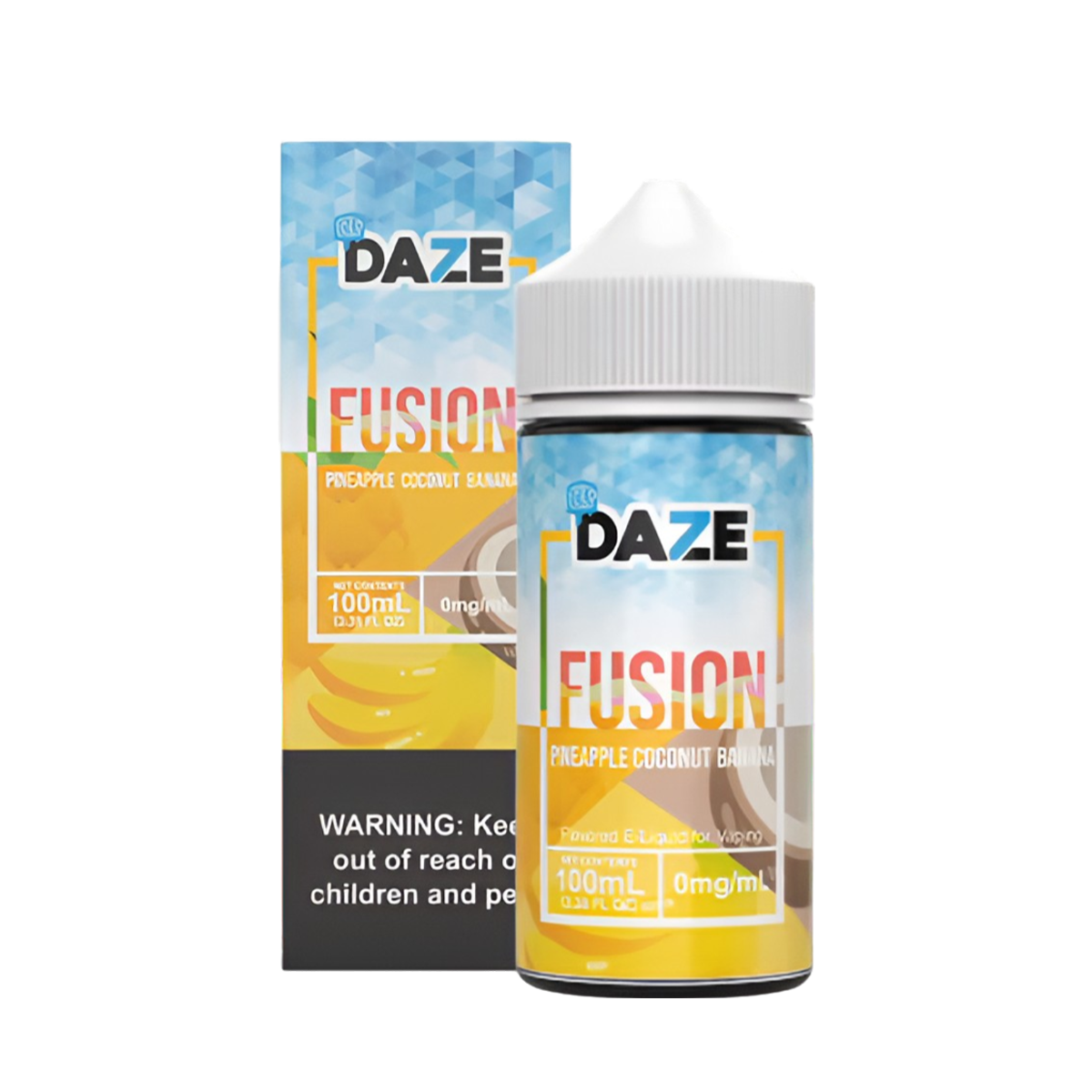 7 Daze Fusion Iced Freebase Vape Juice 0 Mg 100 ML Pineapple Coconut Banana Iced