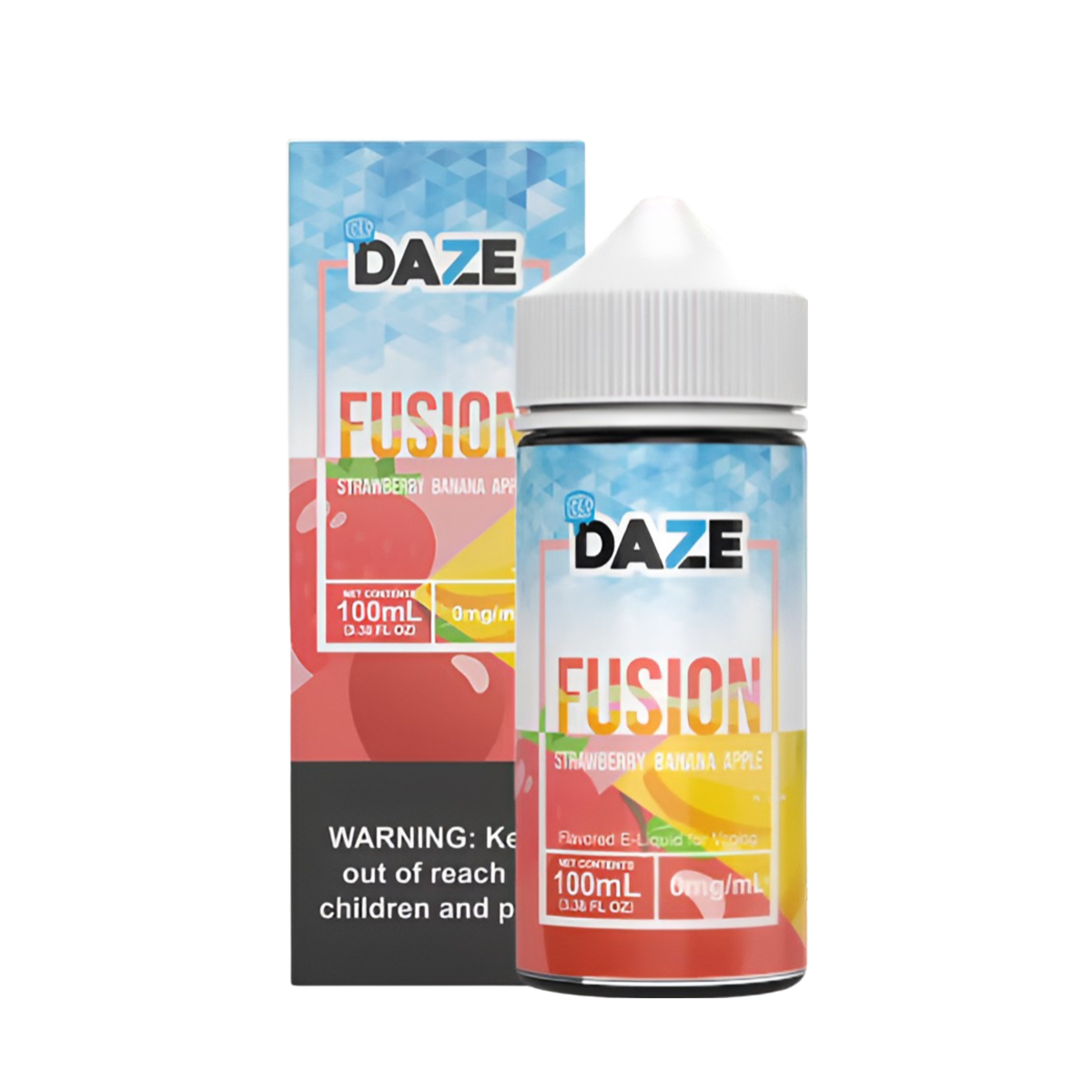 7 Daze Fusion Iced Freebase Vape Juice 0 Mg 100 ML Strawberry Banana Apple Iced