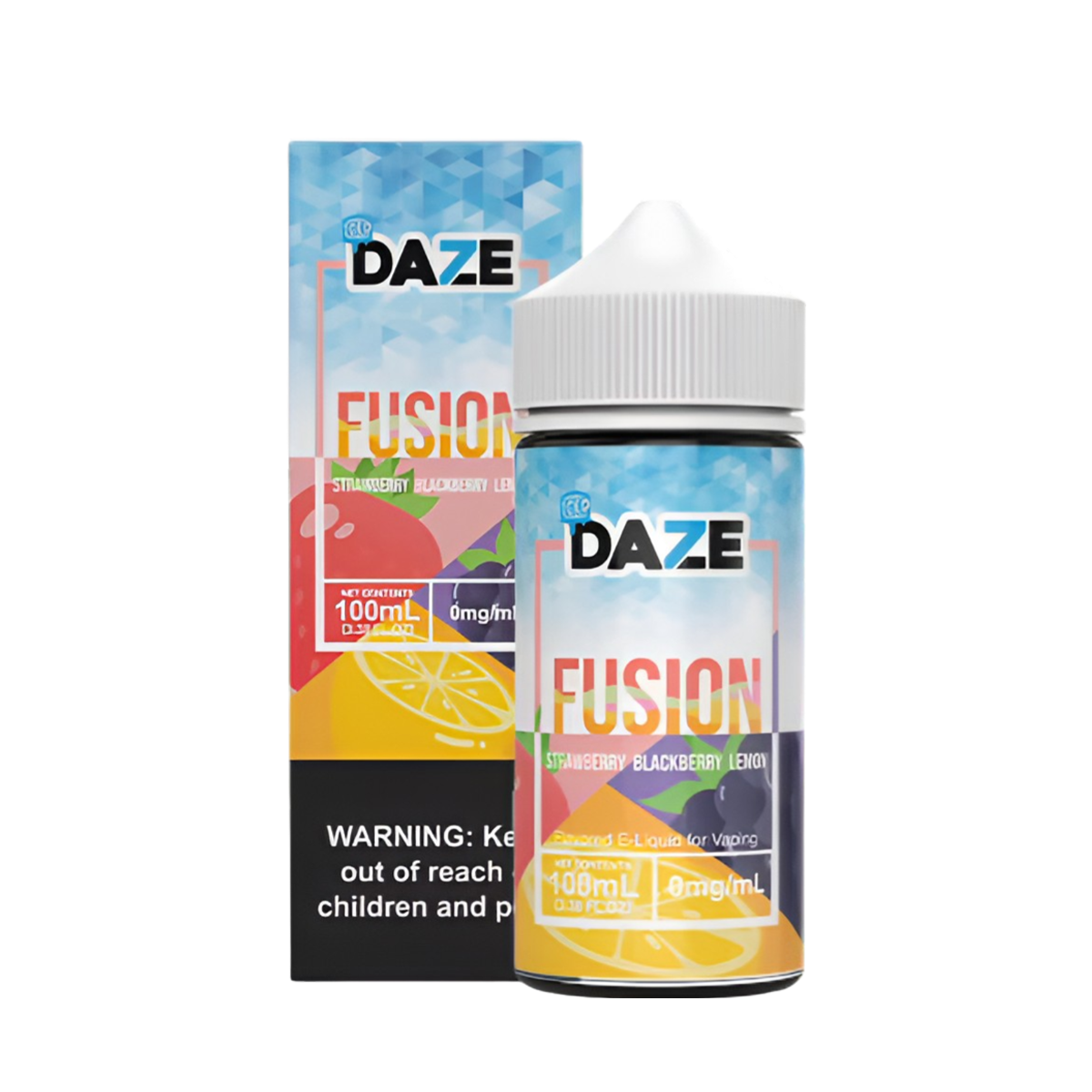 7 Daze Fusion Iced Freebase Vape Juice 0 Mg 100 ML Strawberry Blackberry Lemon Iced