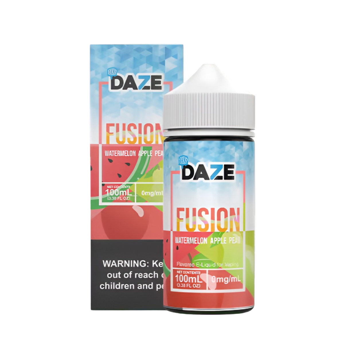 7 Daze Fusion Iced Freebase Vape Juice 0 Mg 100 ML Watermelon Apple Pear Iced