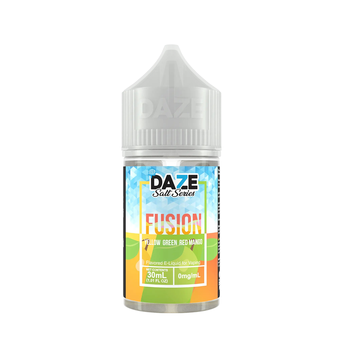 7 Daze Fusion Iced Salt Nicotine Vape Juice 50 Mg 30 Ml Yellow Green Red Mango Iced