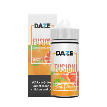 7 Daze Fusion Freebase Vape Juice 0 Mg 100 ML Grapefruit Orange Mango