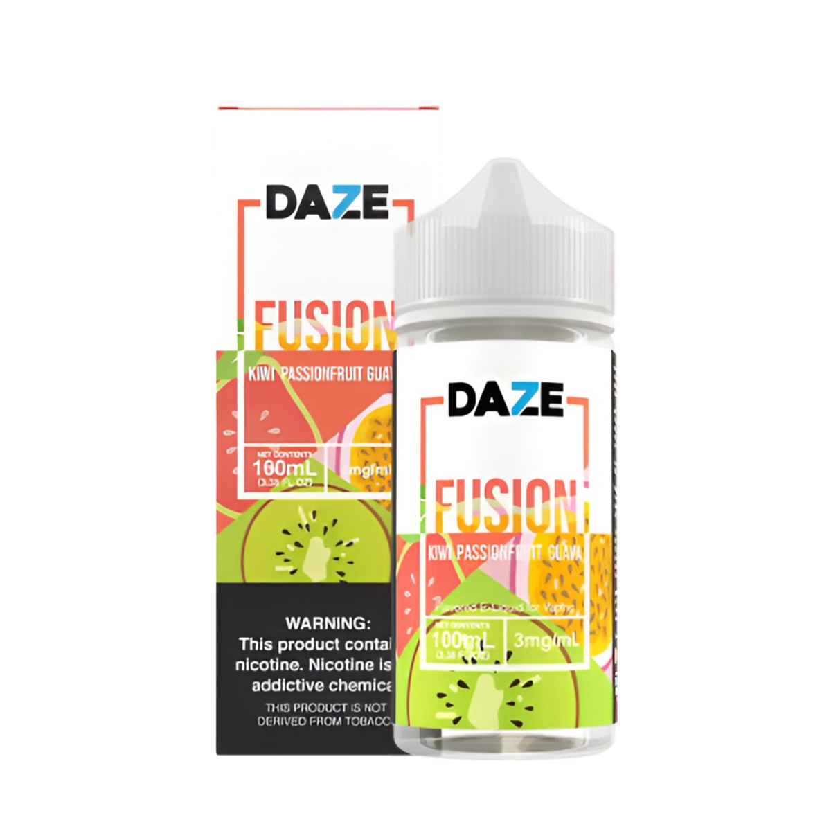 7 Daze Fusion Freebase Vape Juice 0 Mg 100 ML Kiwi Passionfruit Guava