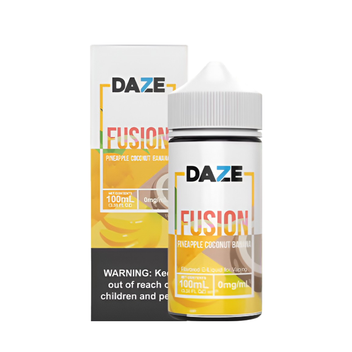 7 Daze Fusion Freebase Vape Juice 0 Mg 100 ML Pineapple Coconut Banana