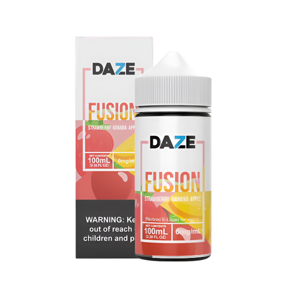 7 Daze Fusion Freebase Vape Juice 0 Mg 100 ML Strawberry Banana Apple