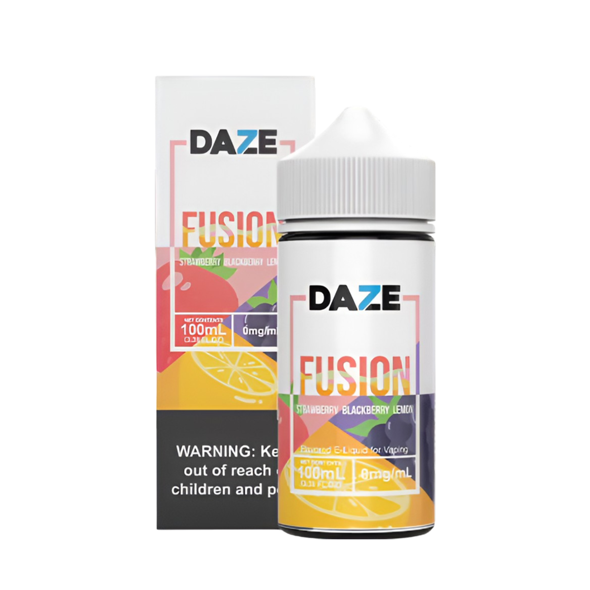 7 Daze Fusion Freebase Vape Juice 0 Mg 100 ML Strawberry Blackberry Lemon