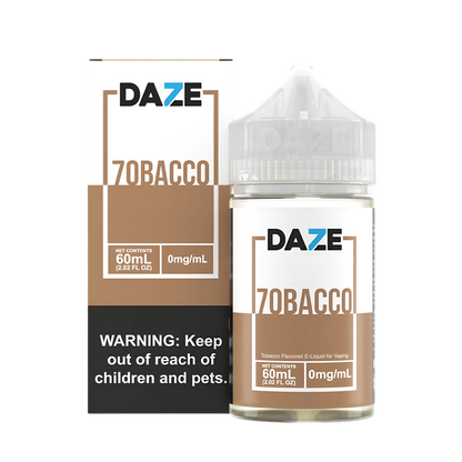 7 Daze 7obacco & Glacial Mint FreeBase Vape Juice 0 Mg 60 Ml Tobacco