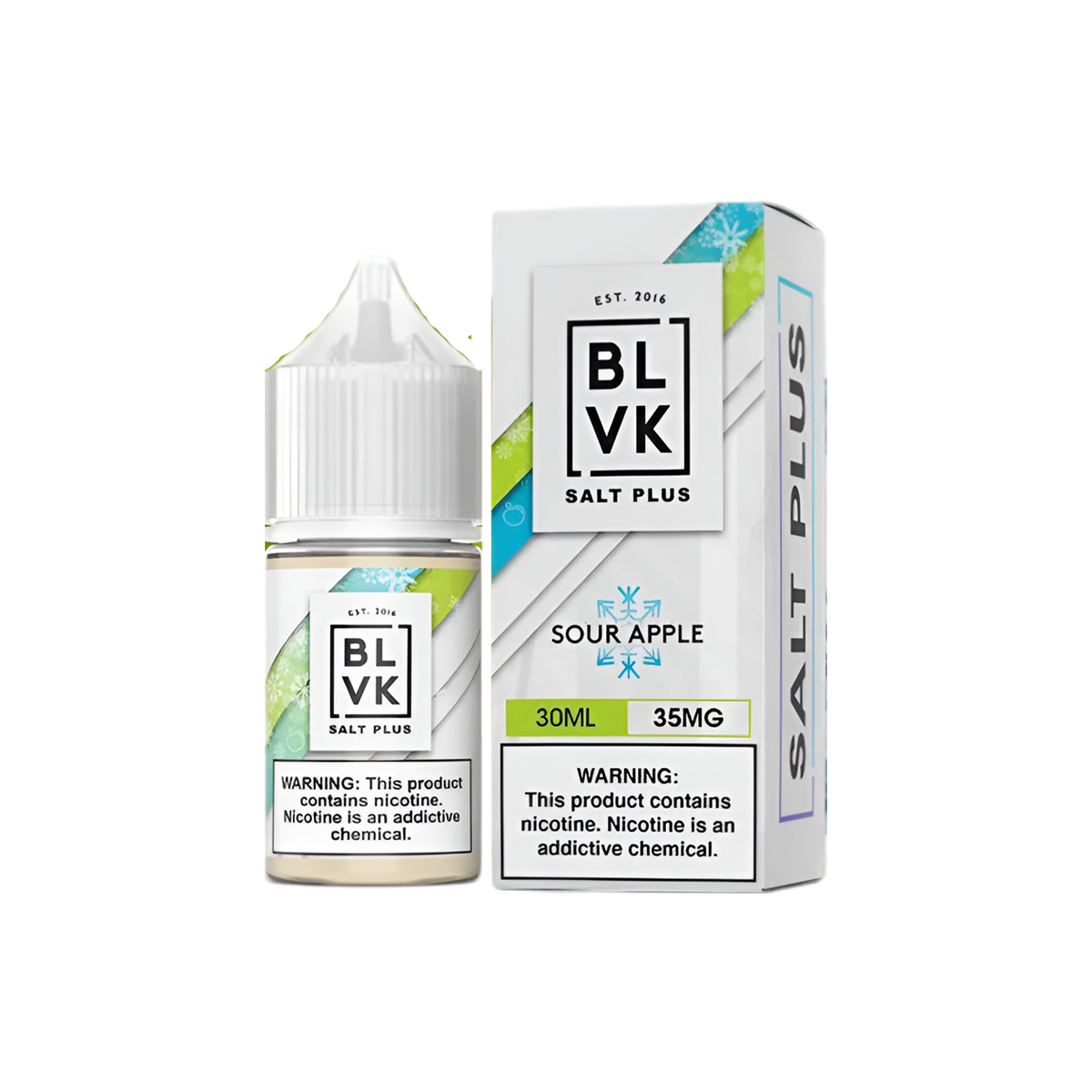 BLVK Salt Plus Nicotine Vape Juice 35 Mg 30 Ml Sour Apple Ice
