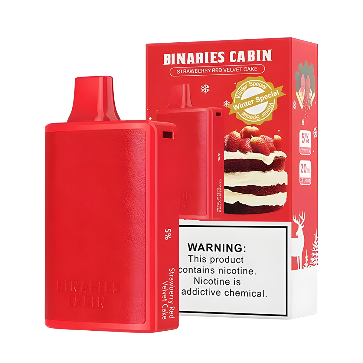 HorizonTech Binaries Cabin 10000 Disposable Vape Strawberry Red Velvet Cake 50 Mg 