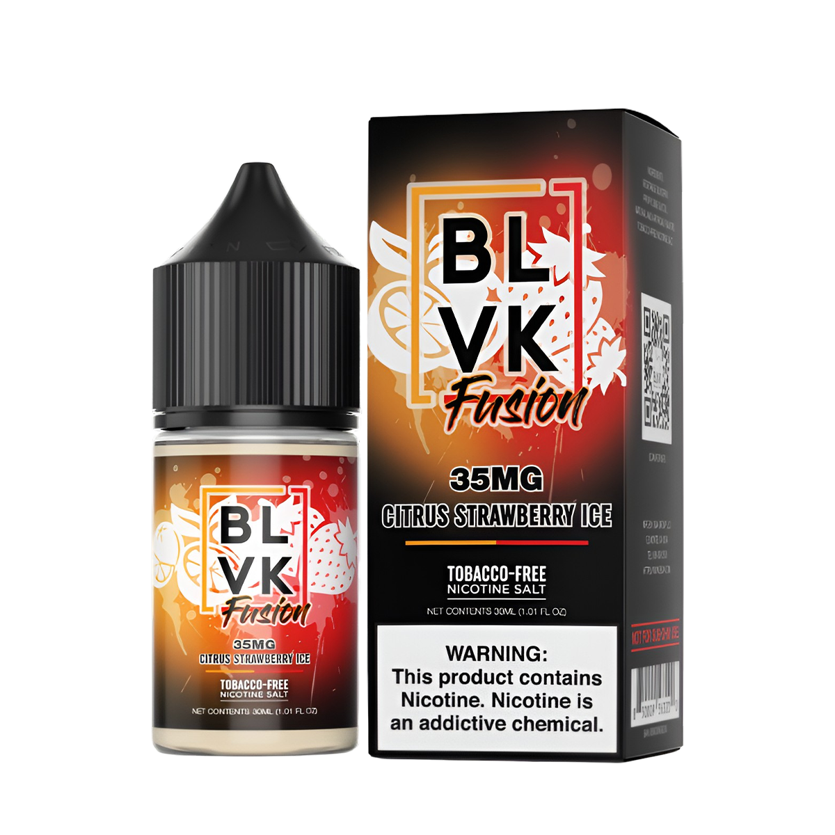 BLVK Fusion Salt Nicotine Vape Juice 35 Mg 30 Ml Citrus Strawberry Ice