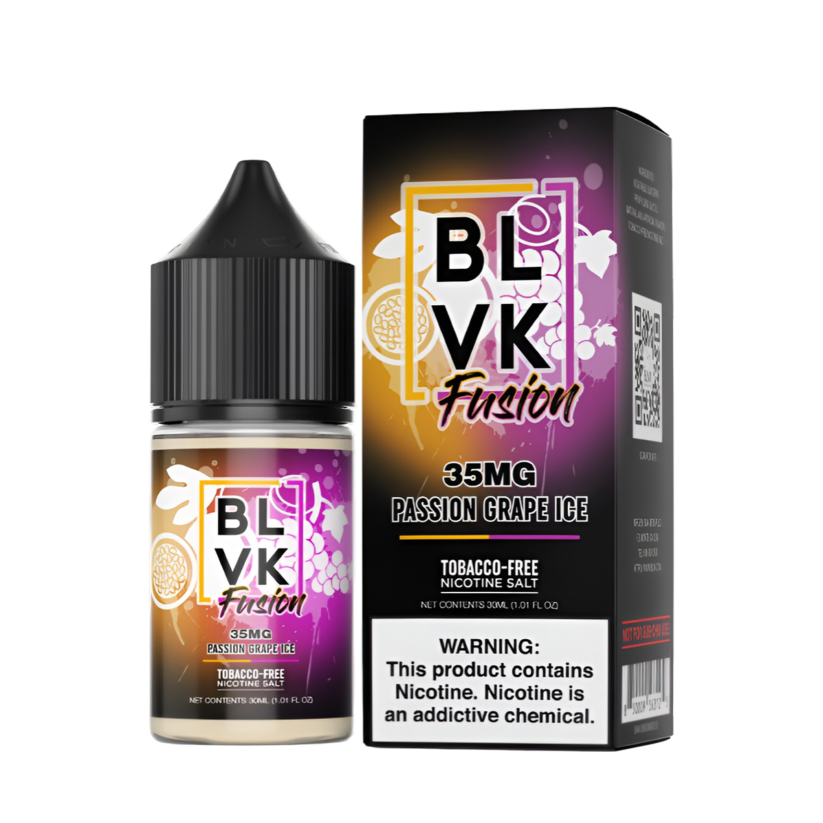 BLVK Fusion Salt Nicotine Vape Juice 35 Mg 30 Ml Passion Grape Ice