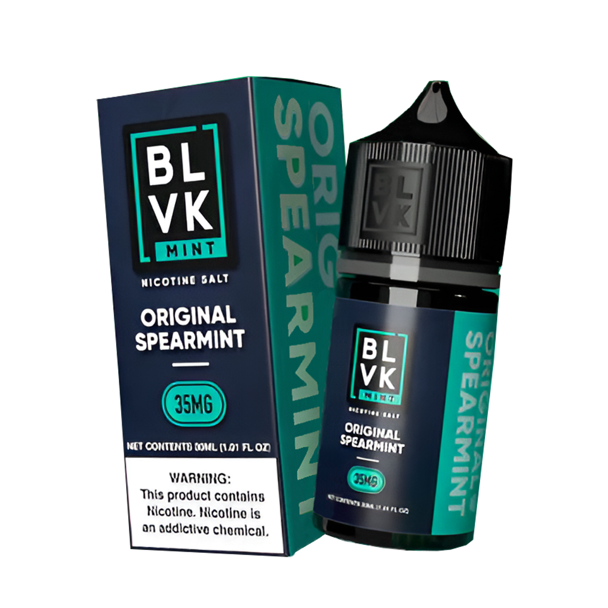 BLVK Mint Salt Nicotine Vape Juice 35 Mg 30 Ml Original Spearmint