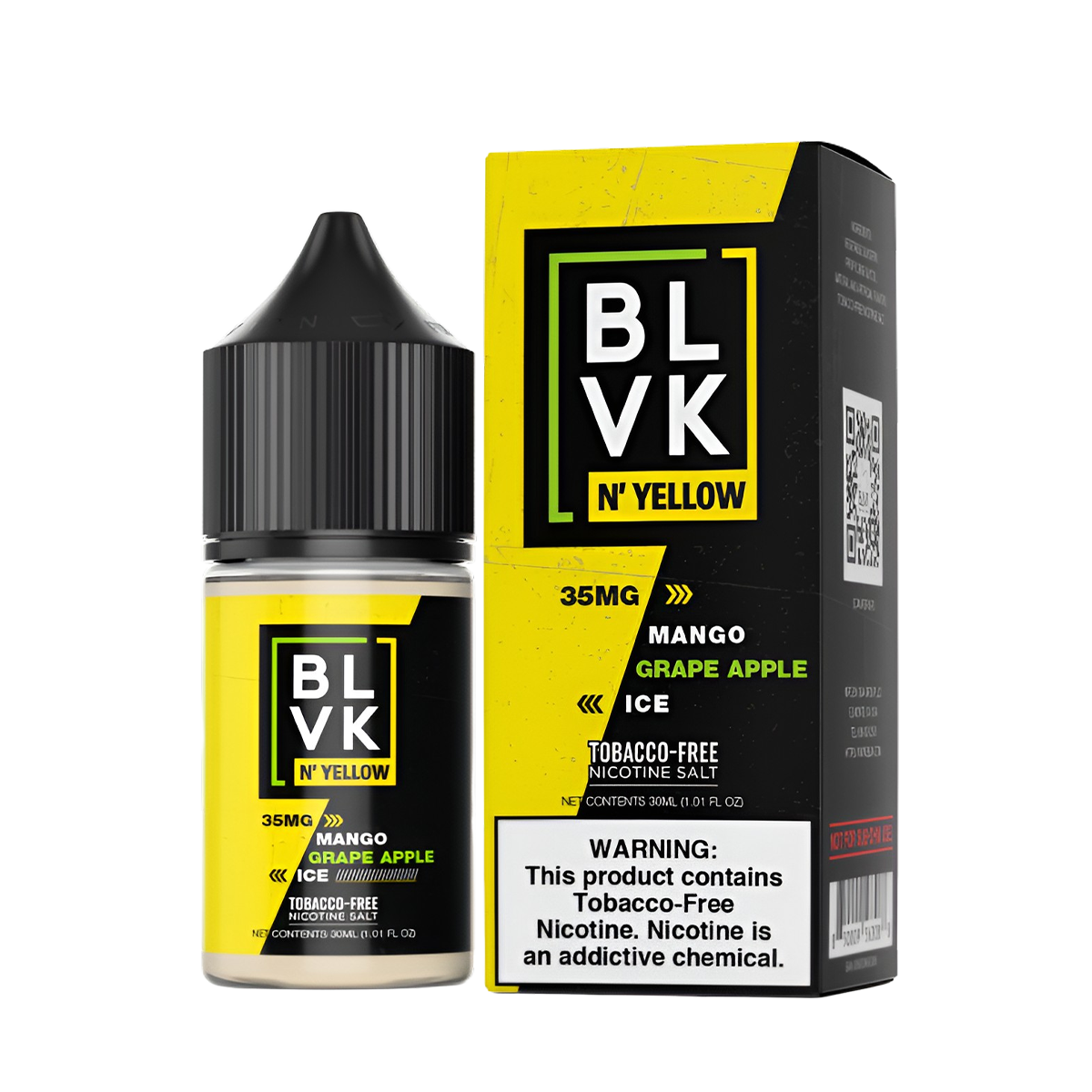 BLVK N' Yellow Salt Nicotine Vape Juice 35 Mg 30 Ml Mango Grape Apple Ice