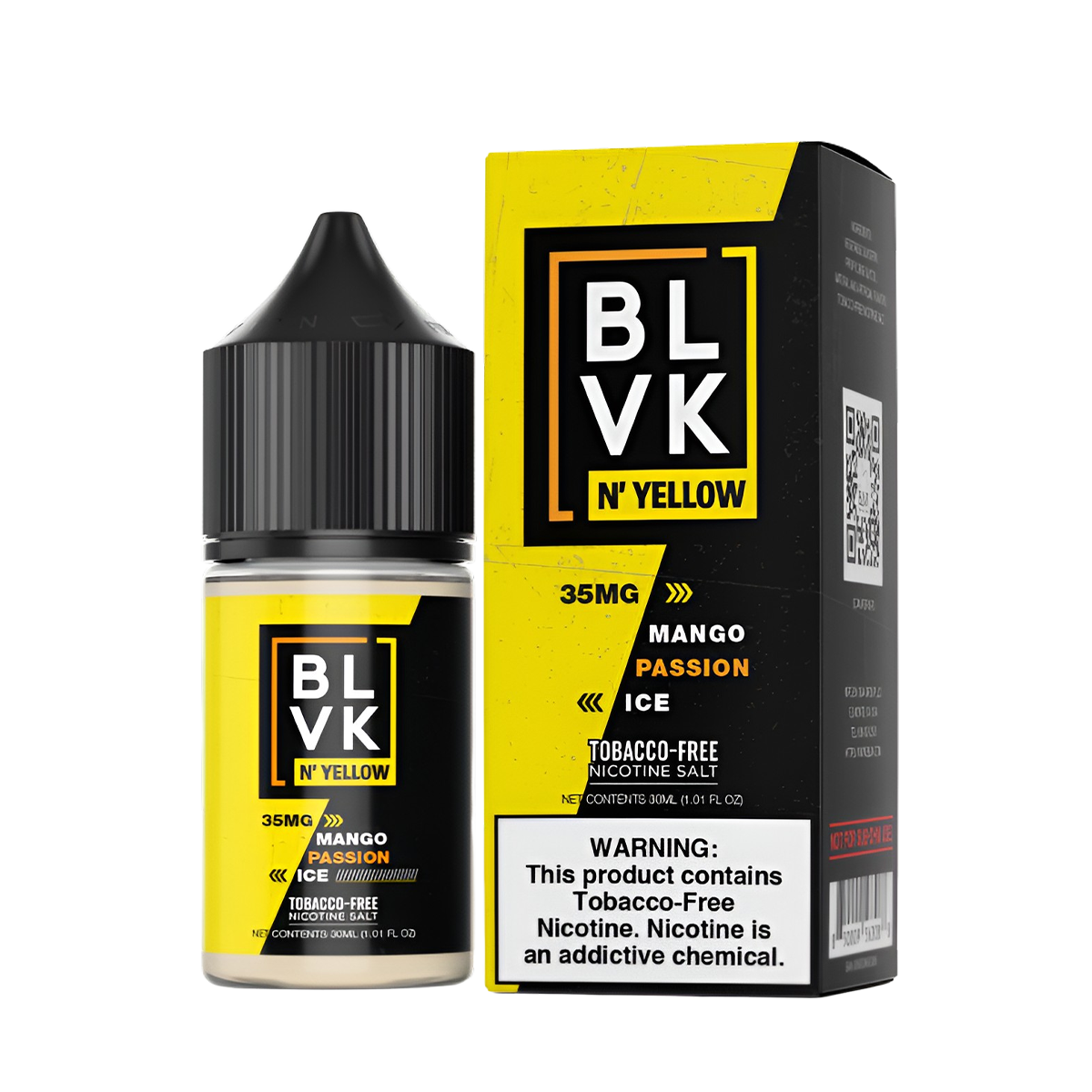 BLVK N' Yellow Salt Nicotine Vape Juice 35 Mg 30 Ml Mango Passion Ice