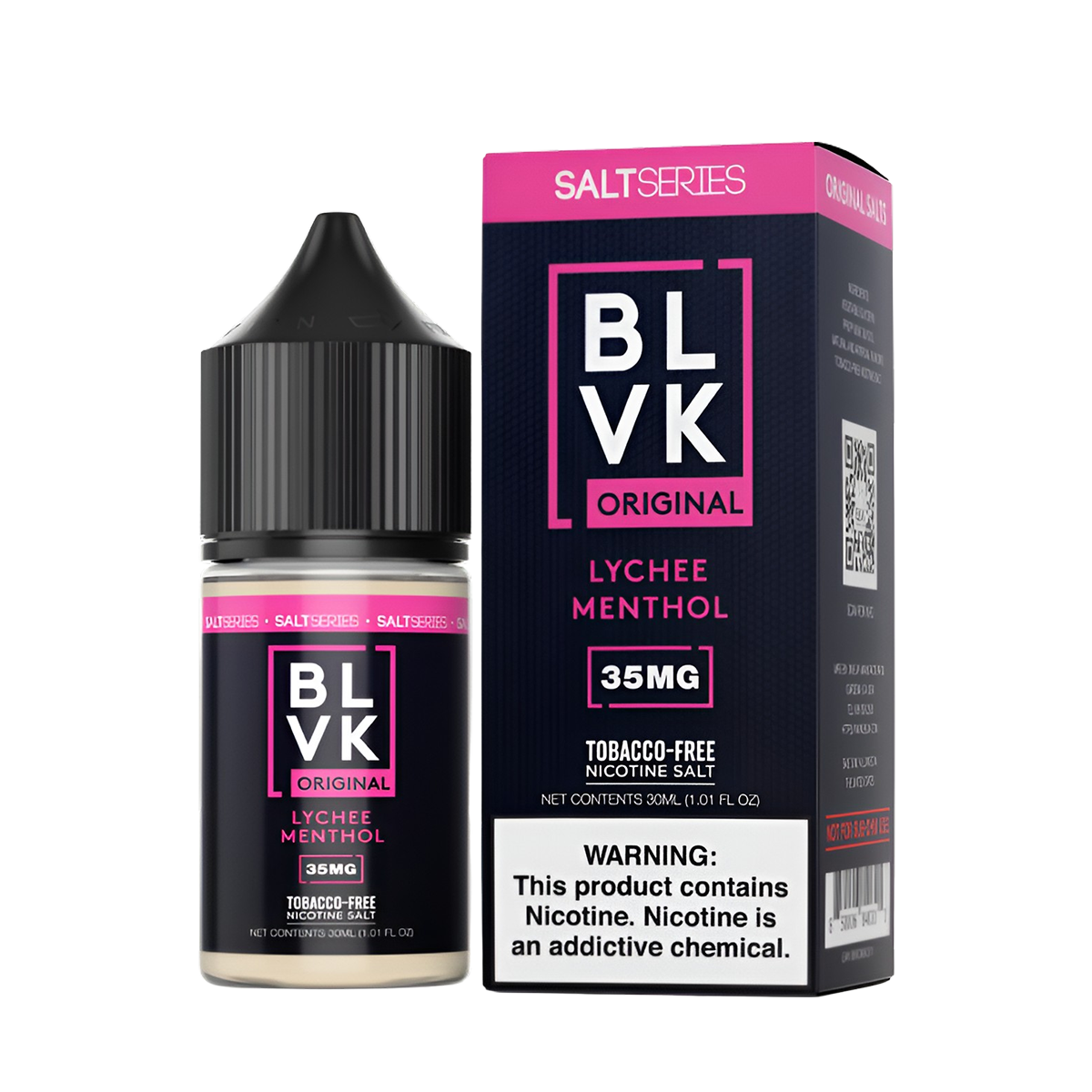 BLVK Original Salt Nicotine Vape Juice 35 Mg 30 Ml Lychee Menthol