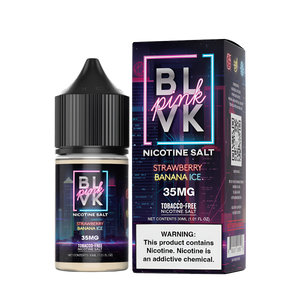 BLVK Pink Salt Nicotine Vape Juice 35 Mg 30 Ml Strawberry Banana Ice
