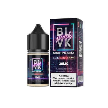 BLVK Pink Salt Nicotine Vape Juice 35 Mg 30 Ml Iced Berry Kiwi