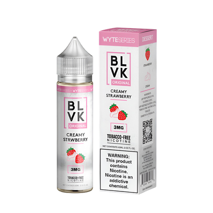 BLVK Wyte Freebase Vape Juice 0 Mg 60 Ml Creamy Strawberry