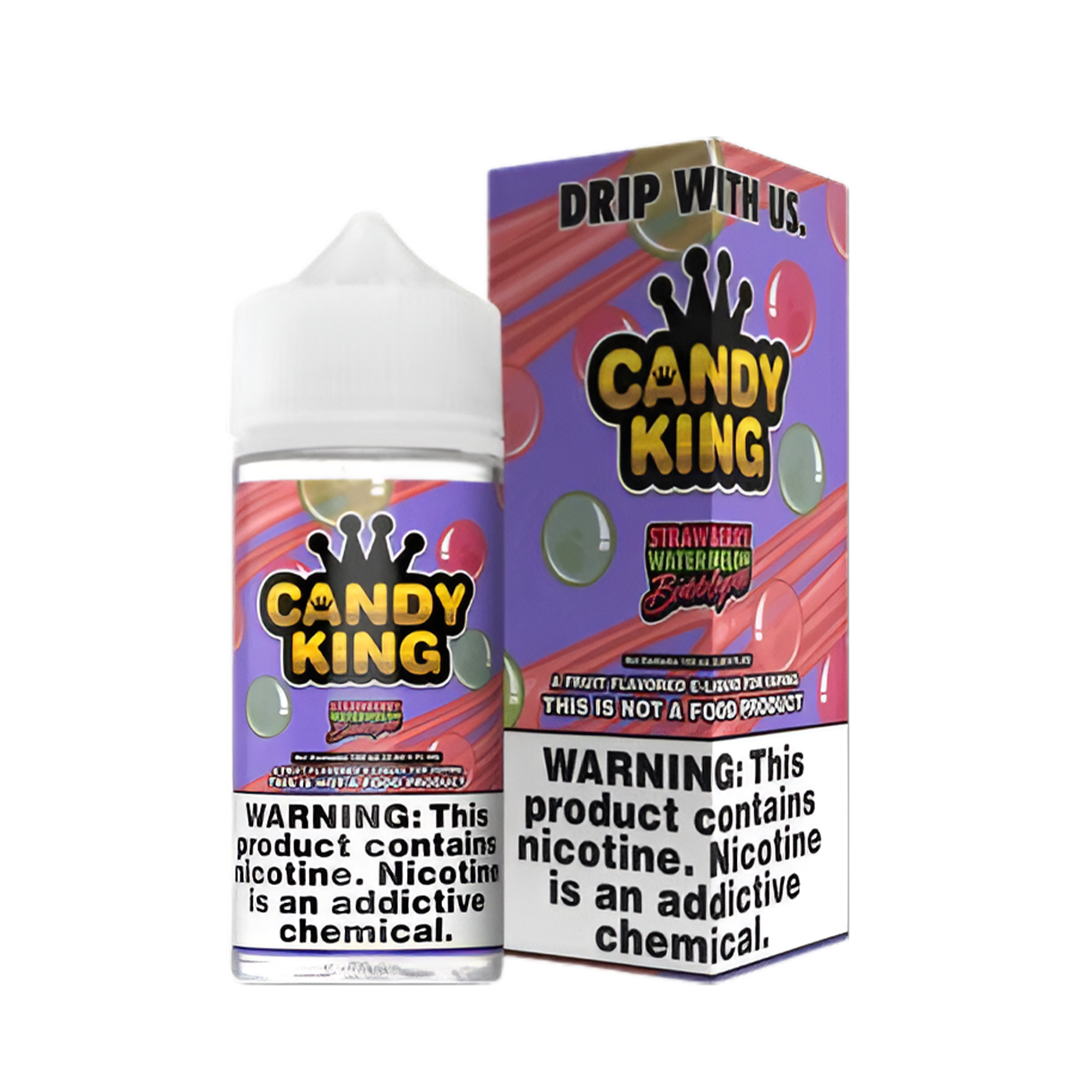 Candy King Freebase Vape Juice 0 Mg 100 Ml Bubblegum (Strawberry Watermelon)