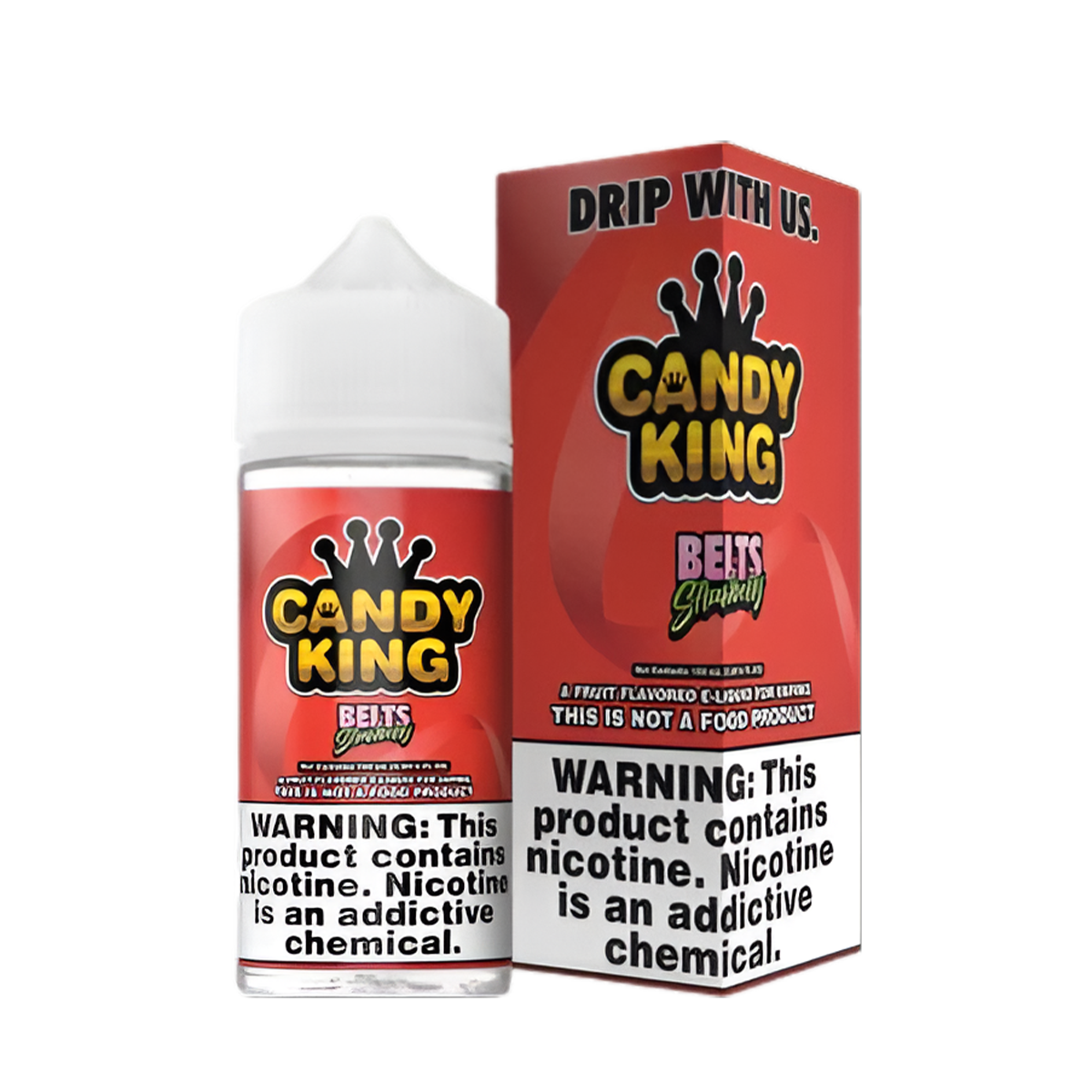 Candy King Freebase Vape Juice 0 Mg 100 Ml Strawberry Belts