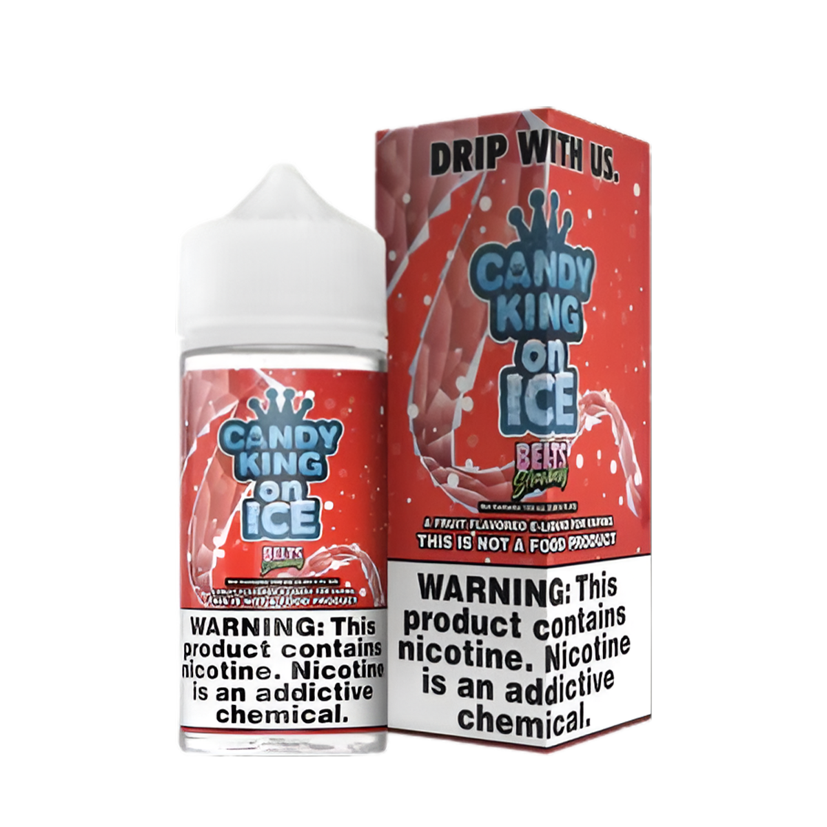 Candy King Iced Freebase Vape Juice 0 Mg 100 Ml Strawberry Belts Ice