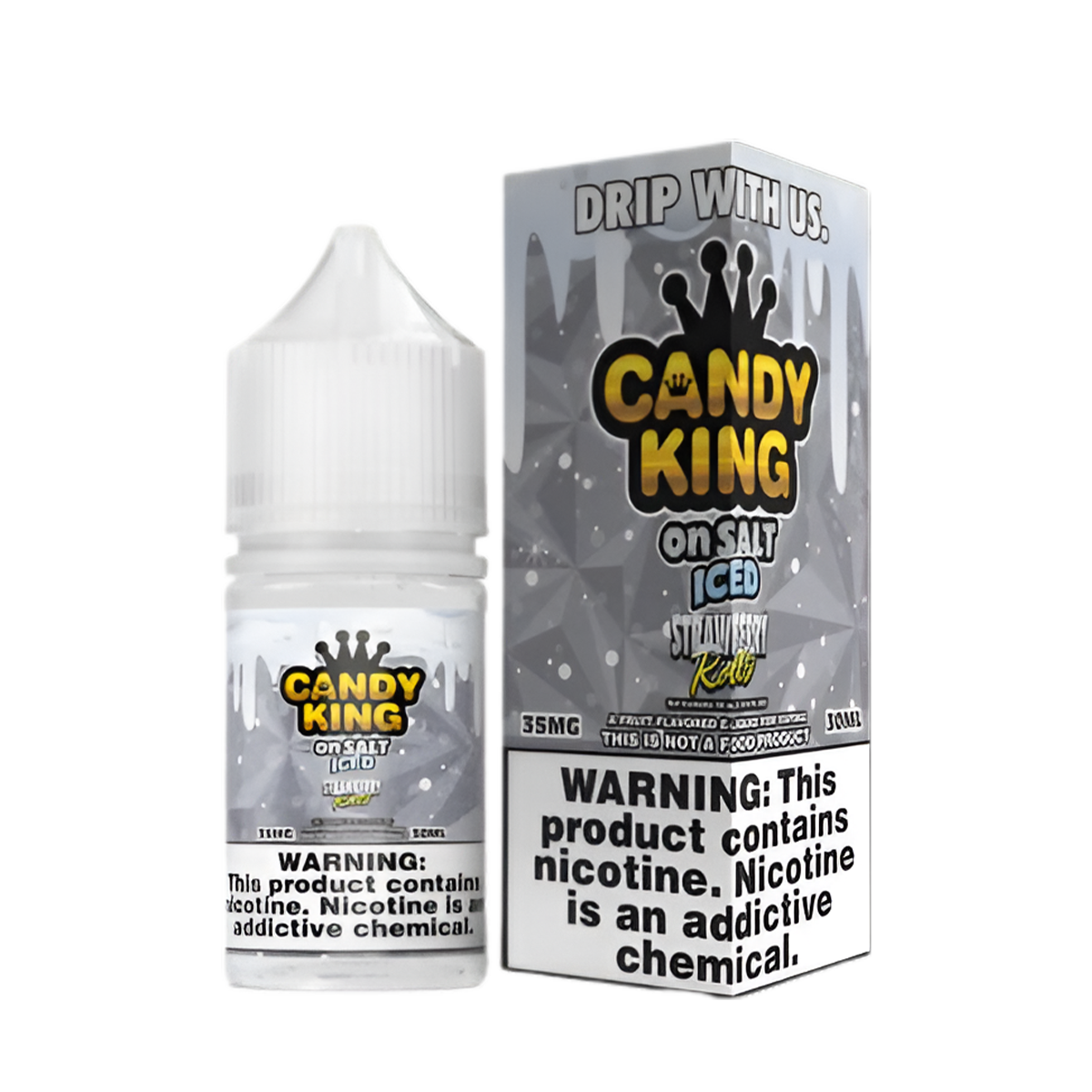 Candy King Iced Salt Nicotine Vape Juice 35 Mg 30 Ml Strawberry Rolls Iced