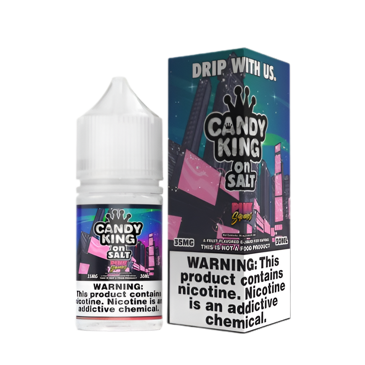 Candy King Salt Nicotine Vape Juice 35 Mg 30 Ml Pink Squares