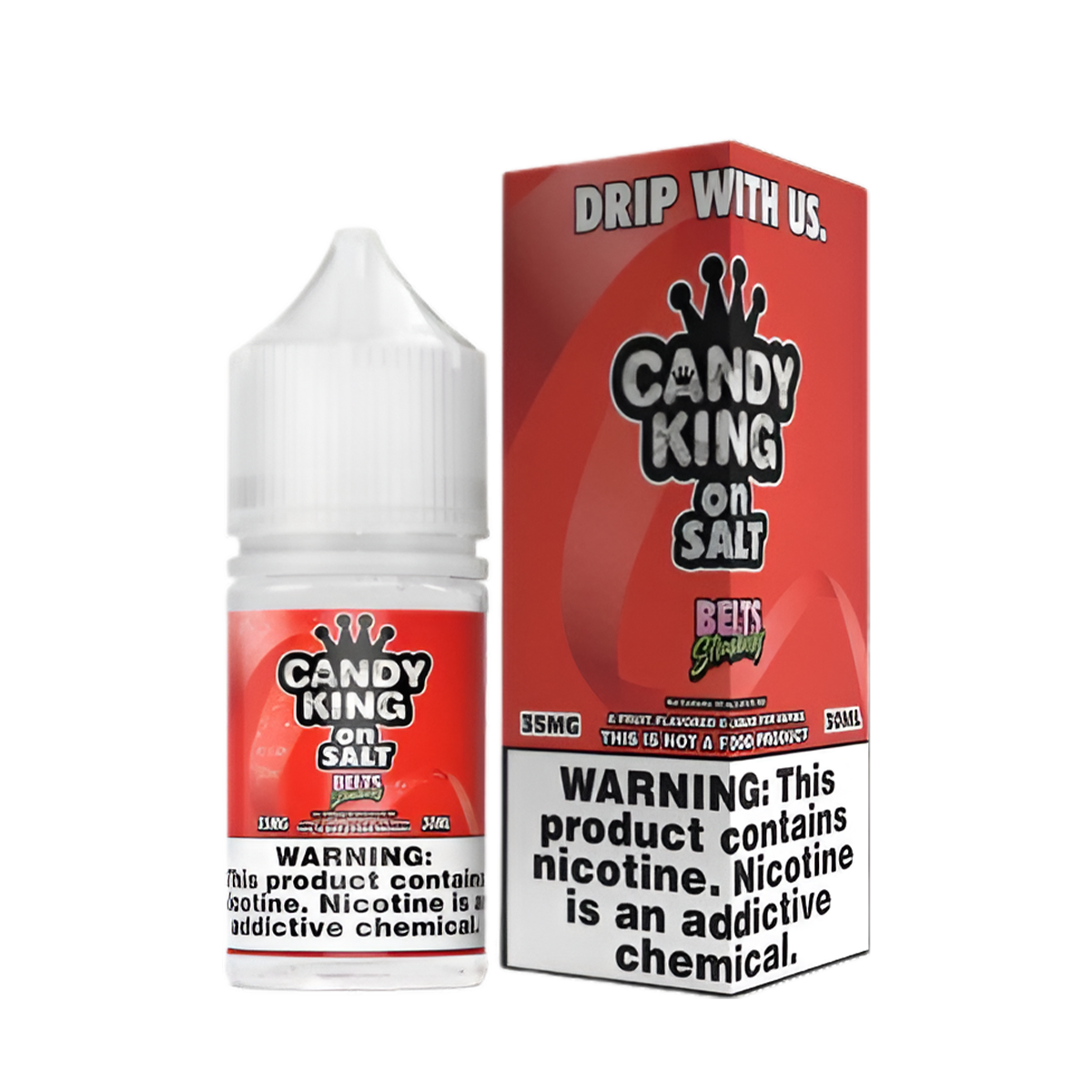 Candy King Salt Nicotine Vape Juice 35 Mg 30 Ml Strawberry Belts