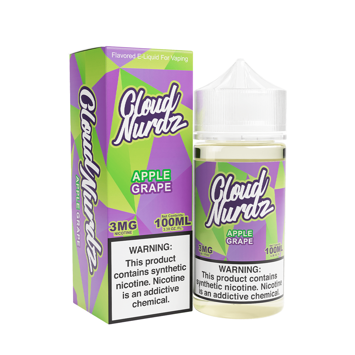 Cloud Nurdz Freebase Vape Juice 3 Mg 100 Ml Apple Grape
