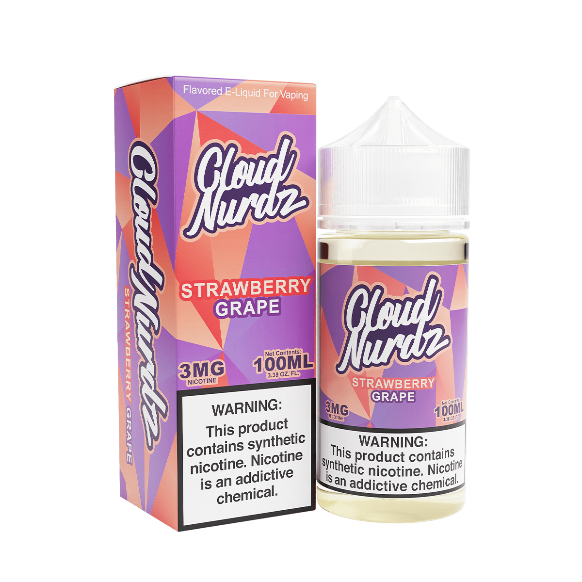 Cloud Nurdz Freebase Vape Juice 3 Mg 100 Ml Strawberry Grape