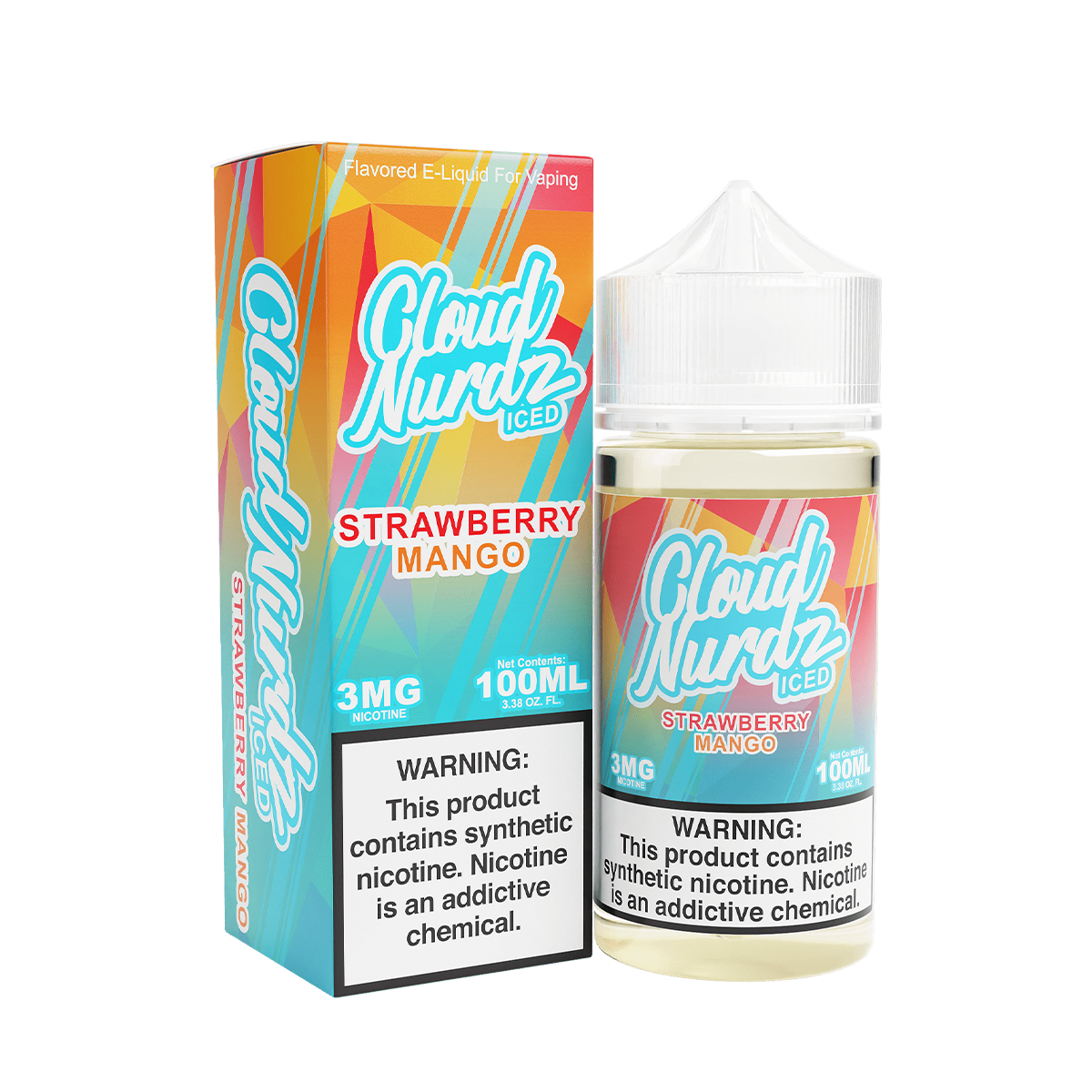 Cloud Nurdz Iced Freebase Vape Juice 3 Mg 100 Ml Strawberry Mango Iced