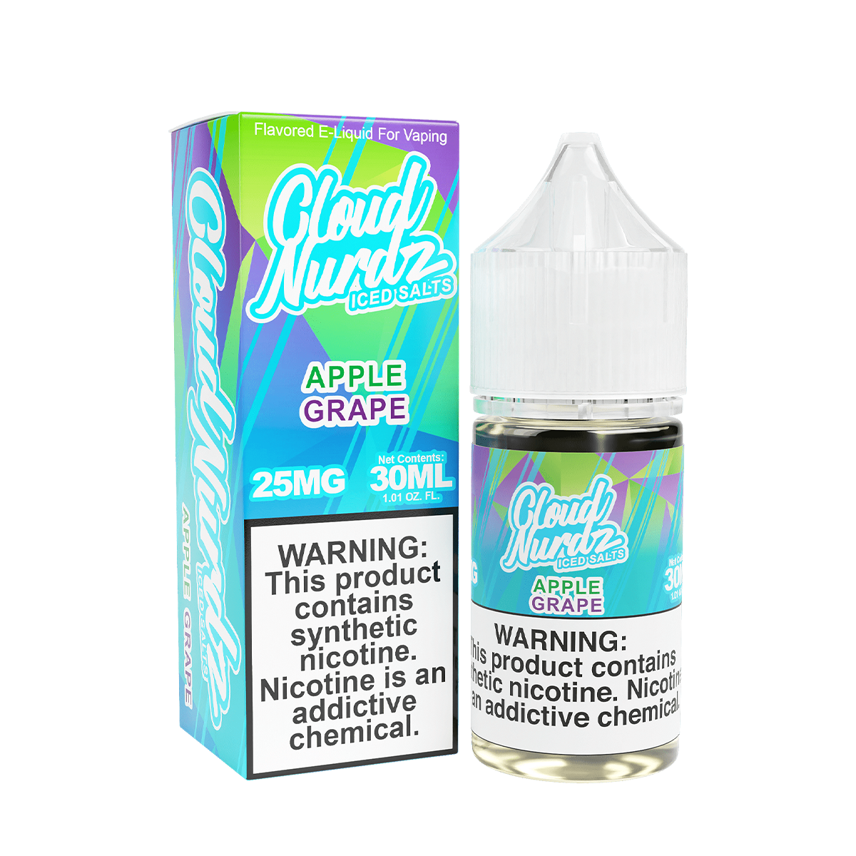 Cloud Nurdz Iced Salt Nicotine Vape Juice 25 Mg 30 Ml Apple Grape Iced