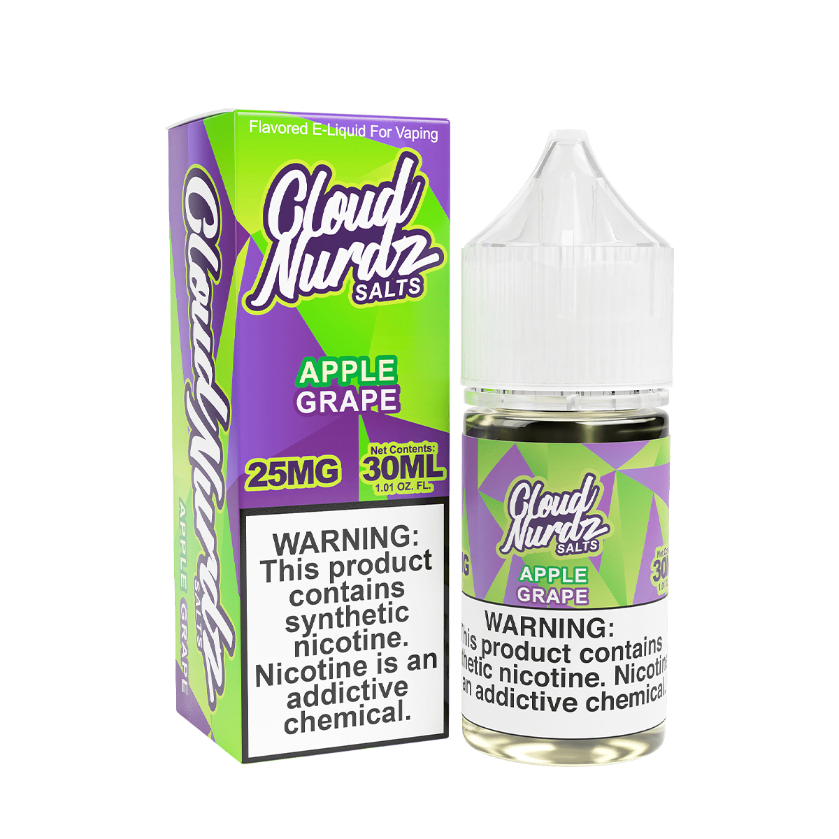 Cloud Nurdz Salt Nicotine Vape Juice 25 Mg 30 Ml Apple Grape