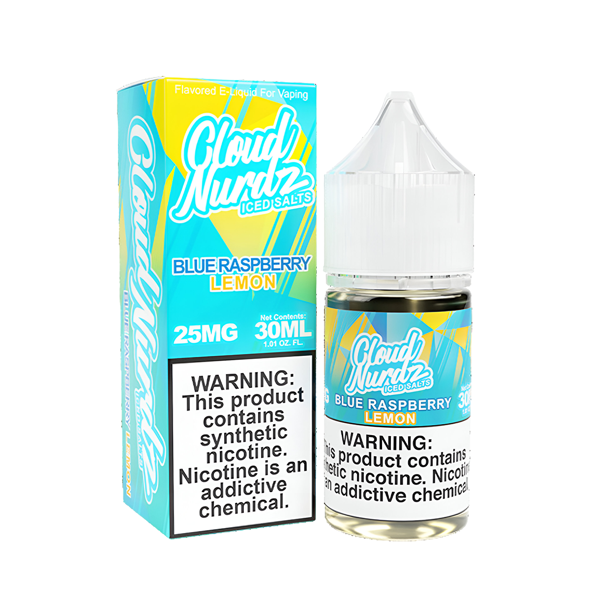 Cloud Nurdz Iced Salt Nicotine Vape Juice 25 Mg 30 Ml Blue Raspberry Lemon Iced