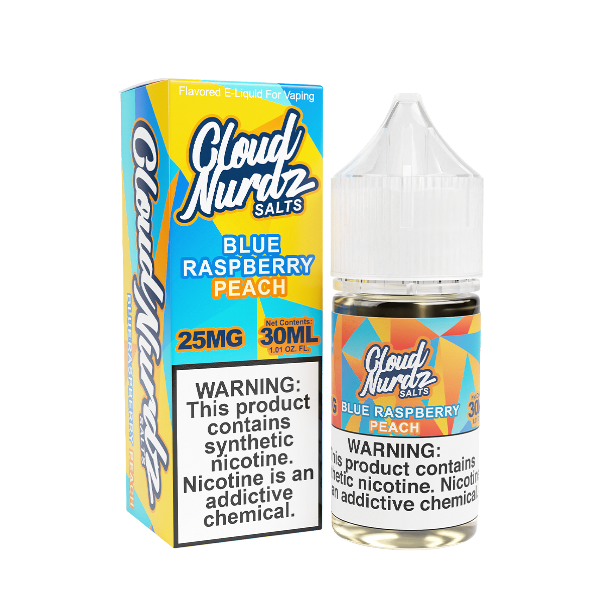 Cloud Nurdz Salt Nicotine Vape Juice 25 Mg 30 Ml Blue Raspberry Peach