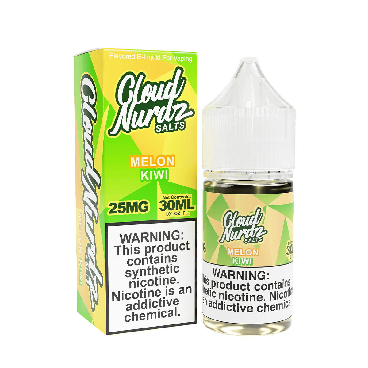 Cloud Nurdz Salt Nicotine Vape Juice 25 Mg 30 Ml Melon Kiwi