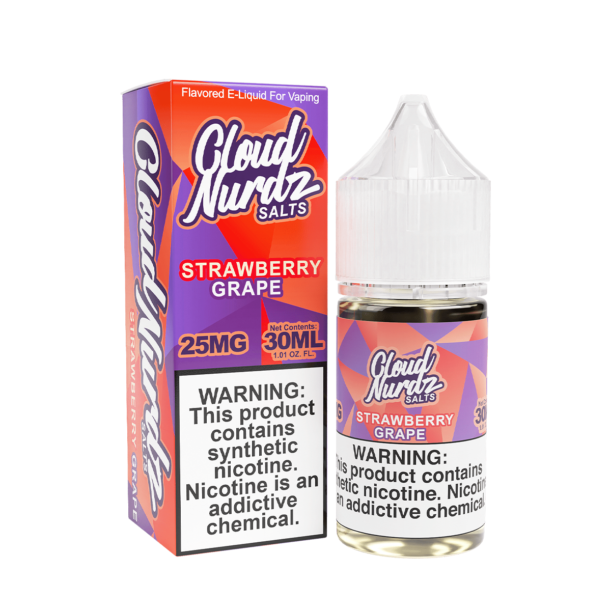 Cloud Nurdz Salt Nicotine Vape Juice 25 Mg 30 Ml Strawberry Grape
