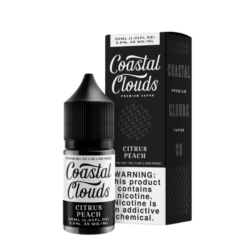 Coastal Clouds Salt Nicotine Vape Juice 35 Mg 30 Ml Citrus Peach