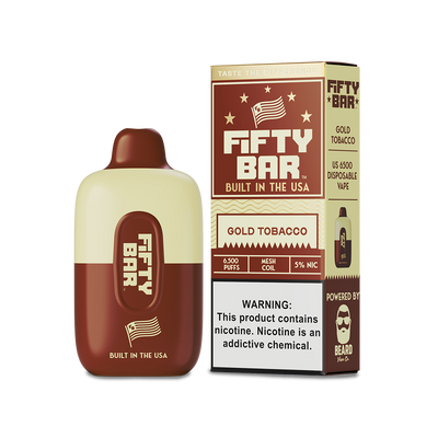 Fifty Bar 6500 Disposable Vape Gold Tobacco