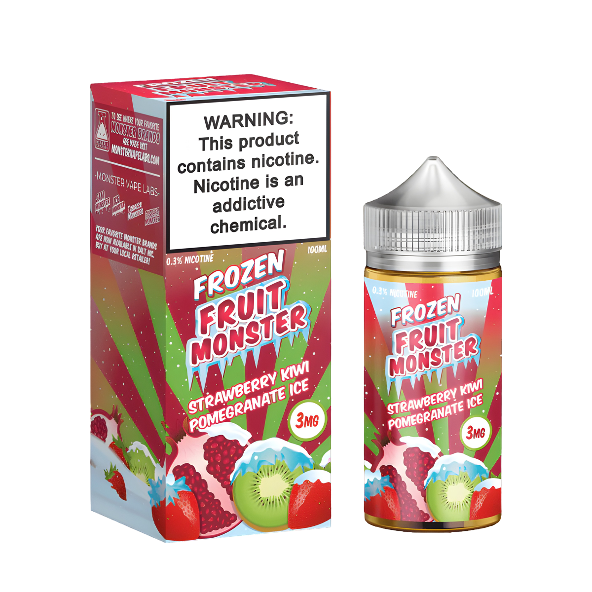 Frozen Fruit Monster Salt Nicotine Vape Juice 24 Mg 30 Ml Strawberry Kiwi Pomegranate Ice