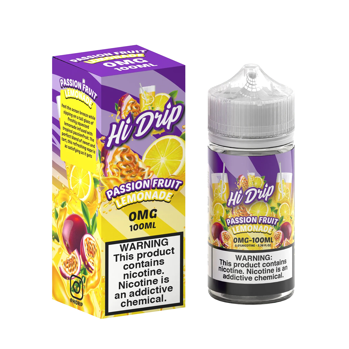 Hi Drip Freebase Vape Juice 0 Mg 100 Ml Passion Fruit Lemonade