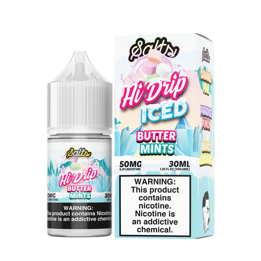 Hi Drip Iced Salt Nicotine Vape Juice 50 Mg Butter Mints Iced