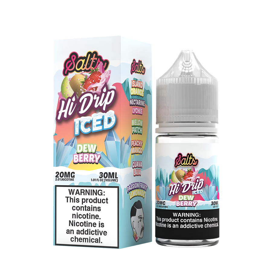 Hi Drip Iced Salt Nicotine Vape Juice 20 Mg Dew Berry Iced