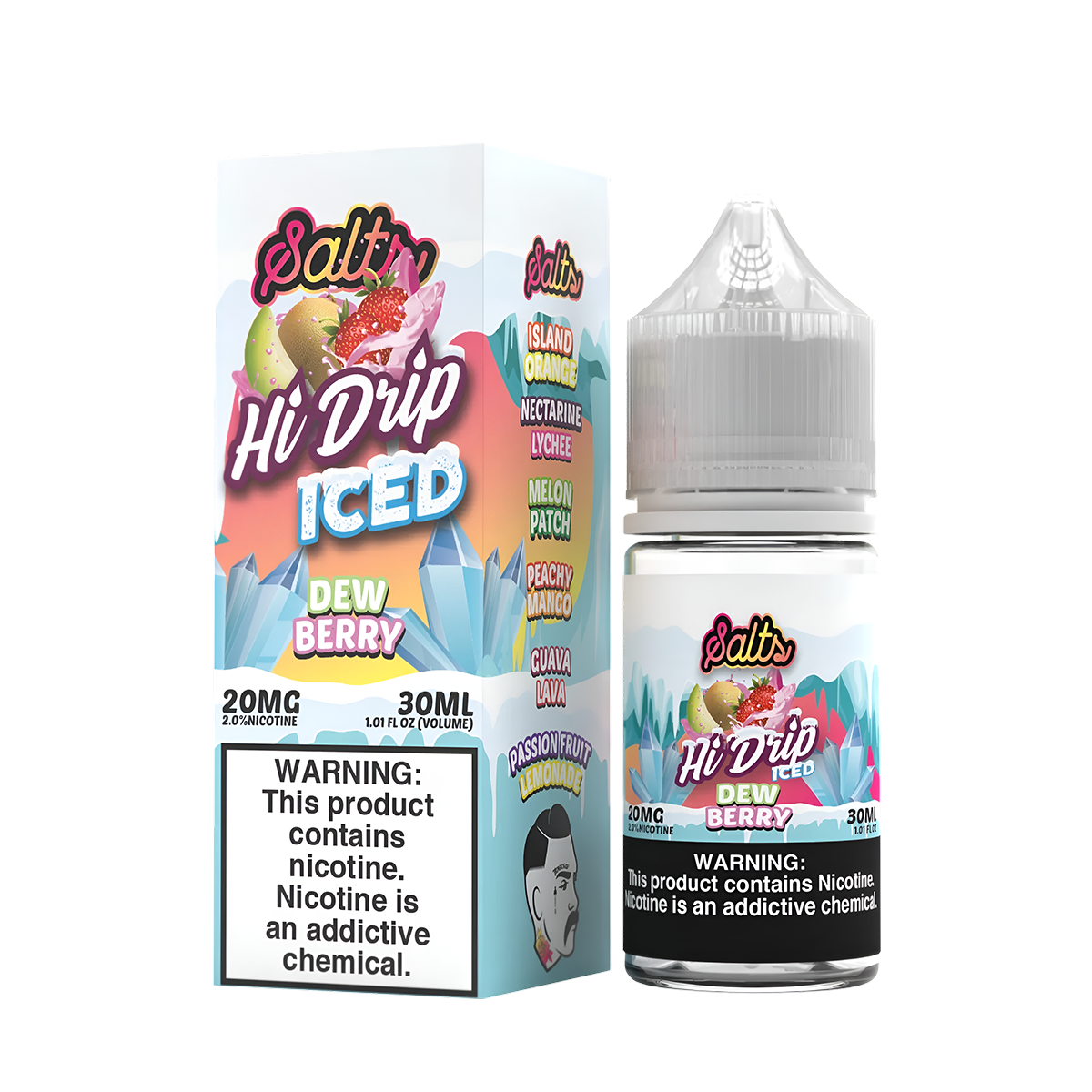 Hi Drip Iced Salt Nicotine Vape Juice 20 Mg 30 Ml Dew Berry Iced