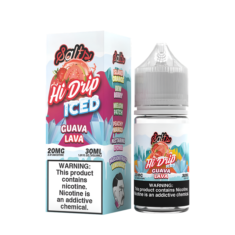 Hi Drip Iced Salt Nicotine Vape Juice 20 Mg Guava Lava Iced
